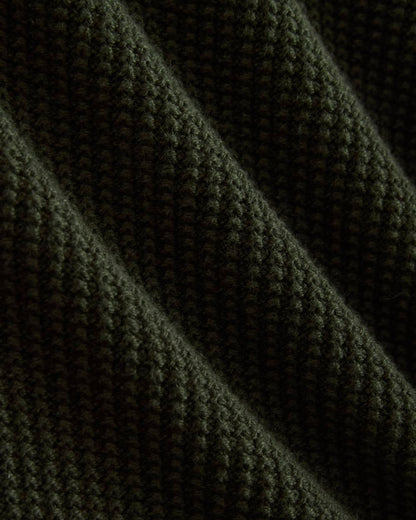 Waffle Rollneck Crew in Everyday Cotton | Dark Green