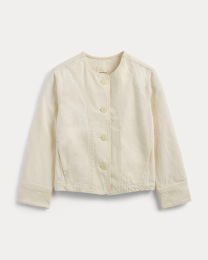 The Denim Barrel Jacket | Calico Ecru