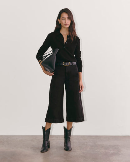 The Denim Culotte | Tumbled Black