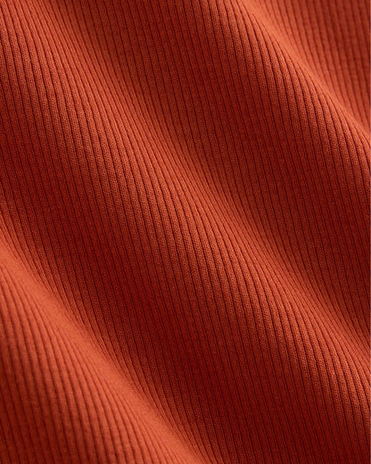 The Luxe Rib Crew | Rust